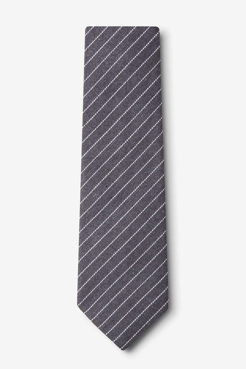 Gray Cotton Lewisville Extra Long Tie | Ties.com