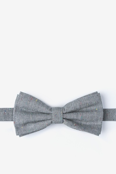 Gray Cotton Teague Pre-Tied Bow Tie