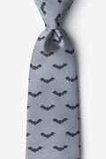 Bats Gray Extra Long Tie Photo (0)