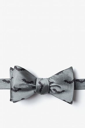 _Bats Gray Self-Tie Bow Tie_