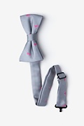 Breast Cancer Ribbon Gray Bow Tie For Boys Photo (1)