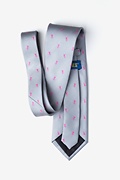 Breast Cancer Ribbon Gray Extra Long Tie Photo (1)