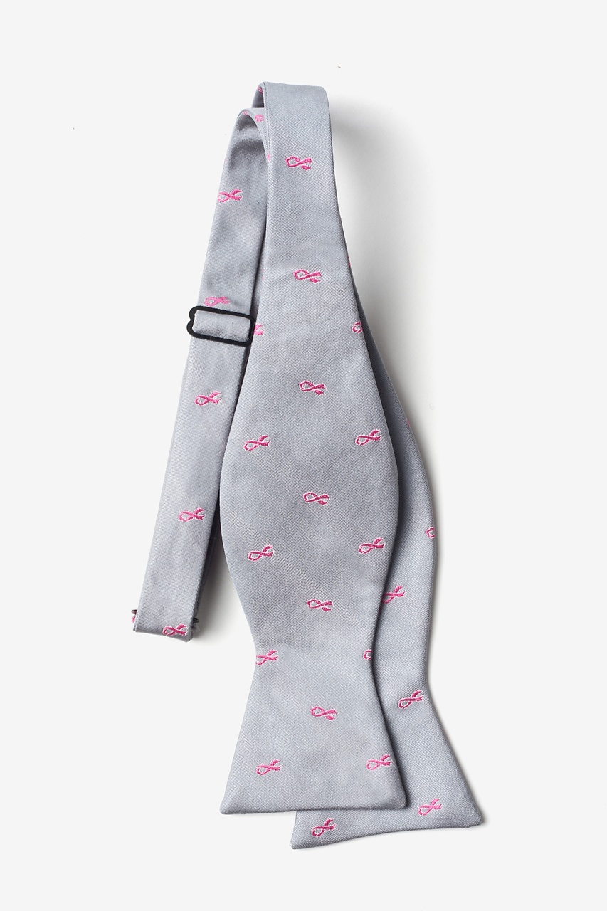 Breast Cancer Ribbon Gray Self-Tie Bow Tie Photo (1)