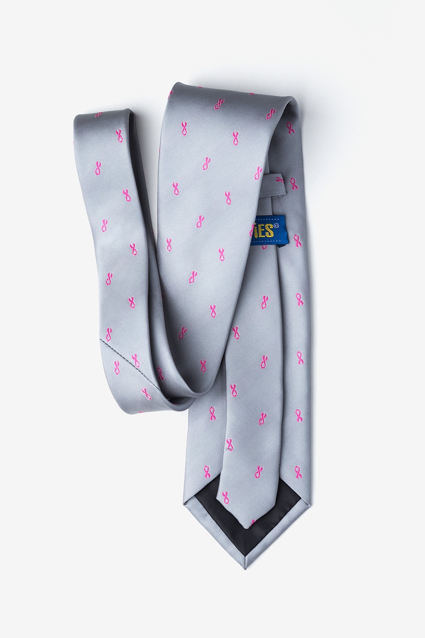 Breast Cancer Ribbon Gray Tie Photo (1)