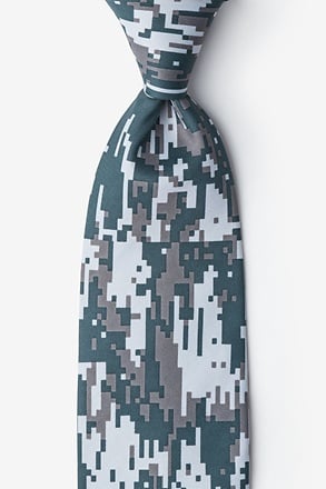 Digital Camo Gray Tie