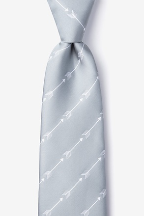 _Flying Arrows Gray Extra Long Tie_