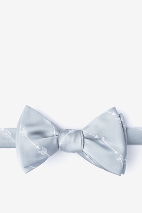 Flying Arrows Gray Self-Tie Bow Tie