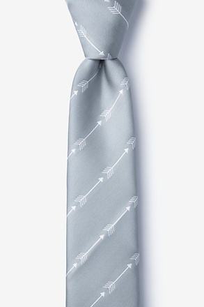 Flying Arrows Gray Skinny Tie