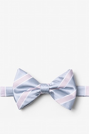 _Jefferson Stripe Gray Pre-Tied Bow Tie_