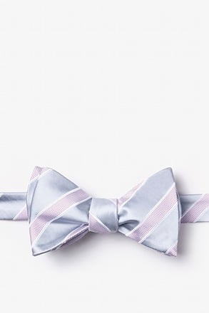 Jefferson Stripe Gray Self-Tie Bow Tie
