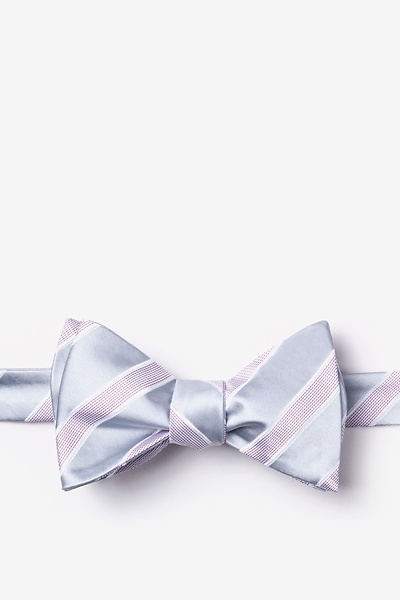 Gray Microfiber Jefferson Stripe Self-Tie Bow Tie