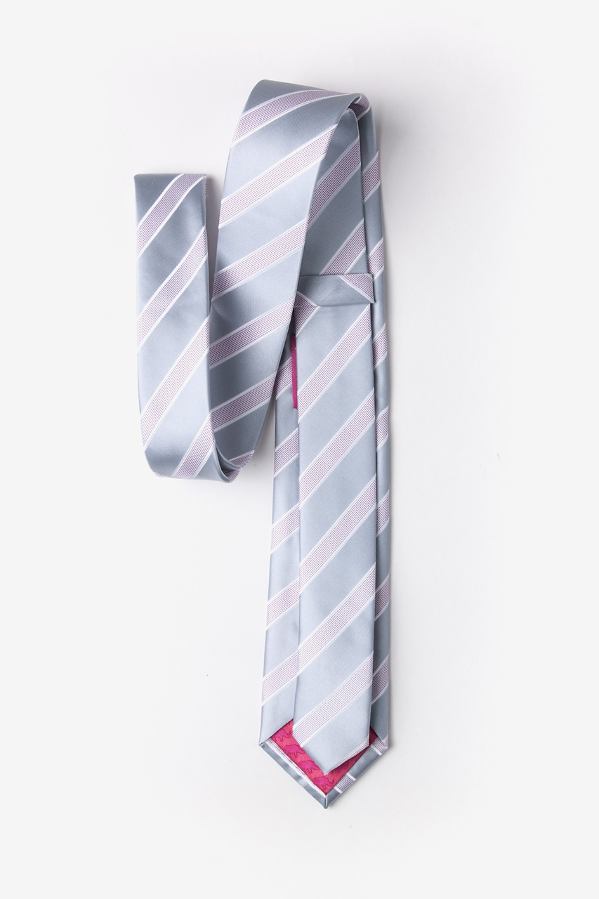 Jefferson Stripe Gray Skinny Tie Photo (1)