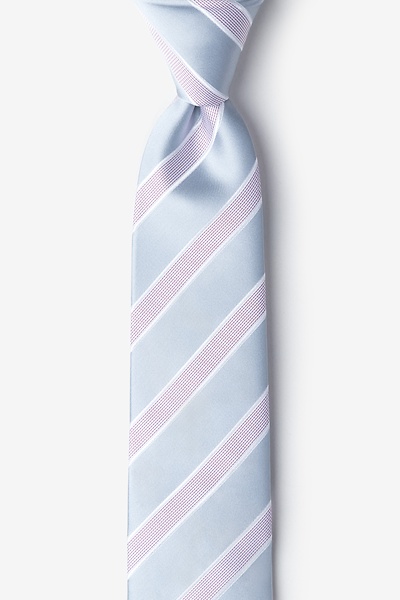 Gray Microfiber Jefferson Stripe Tie For Boys