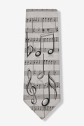 Music Notes Gray Tie Photo (1)