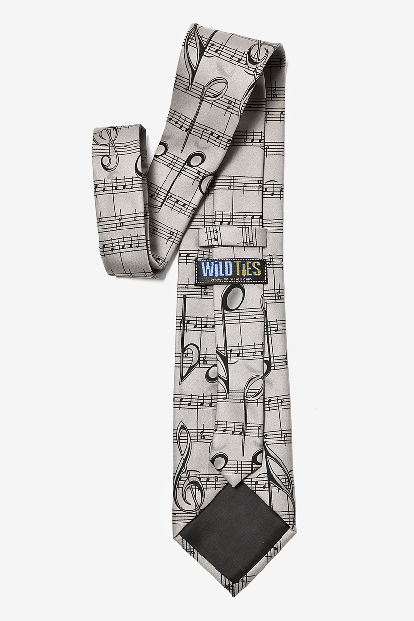 Music Notes Gray Tie Photo (2)