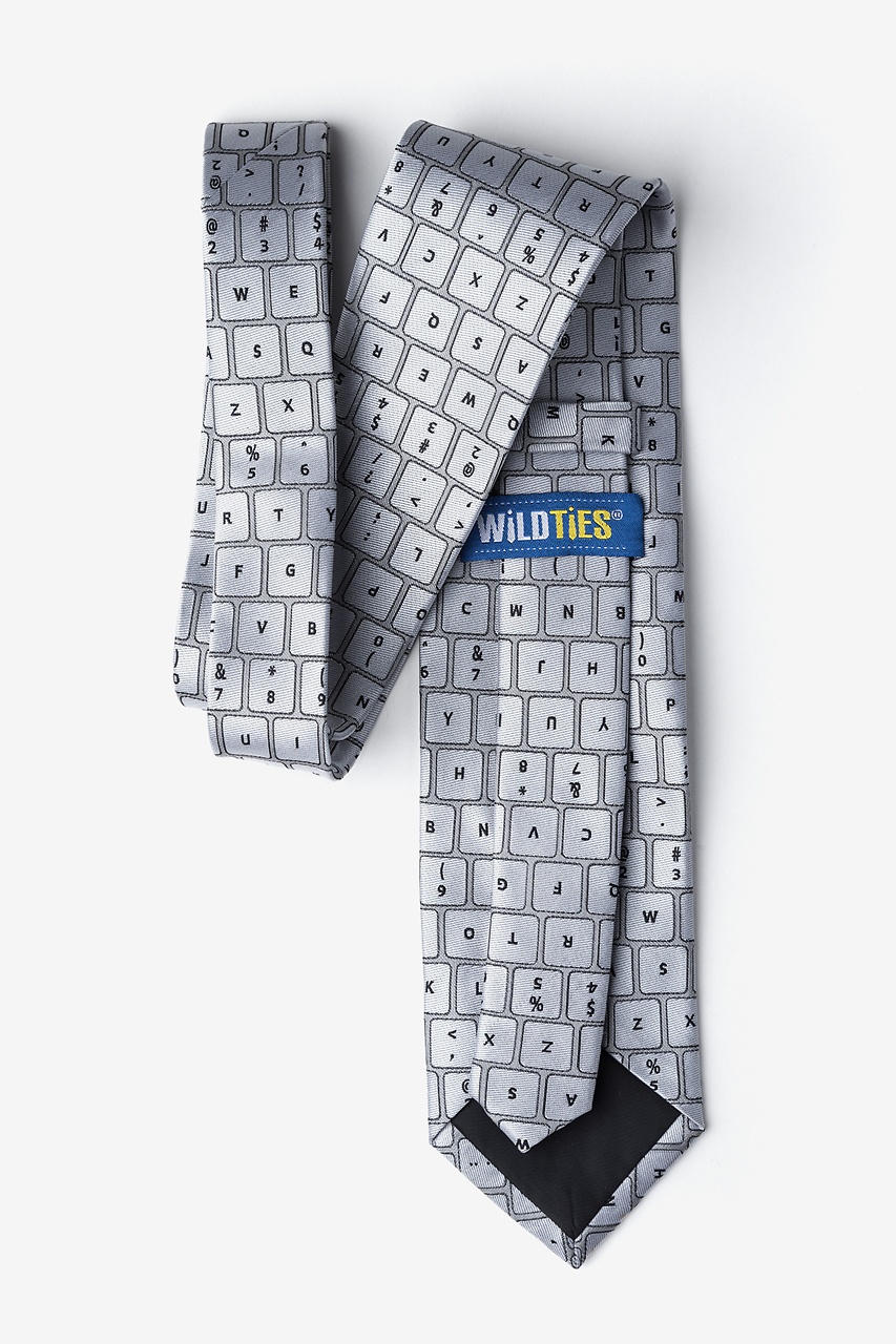 QWERTY Keyboard 2.0 Gray Extra Long Tie Photo (1)