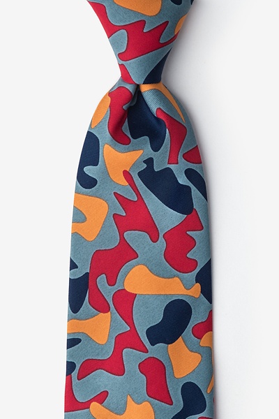 Gray Microfiber Street Camo Tie