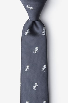 _Unicorns Gray Extra Long Tie_