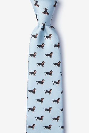 Weiner Dogs Gray Extra Long Tie