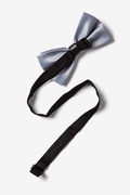 Metal-Tipped Gray Pre-Tied Bow Tie Photo (1)