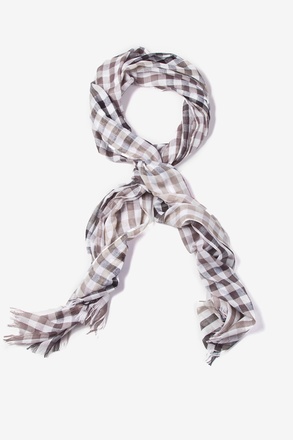 _Gray Party Check Scarf_