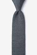 Classic Solid Gray Knit Skinny Tie Photo (0)