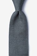 Classic Solid Gray Knit Tie Photo (0)