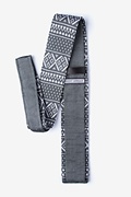 Fair Isle Gray Knit Skinny Tie Photo (1)