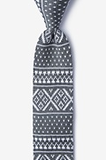 Fair Isle Gray Knit Skinny Tie Photo (0)