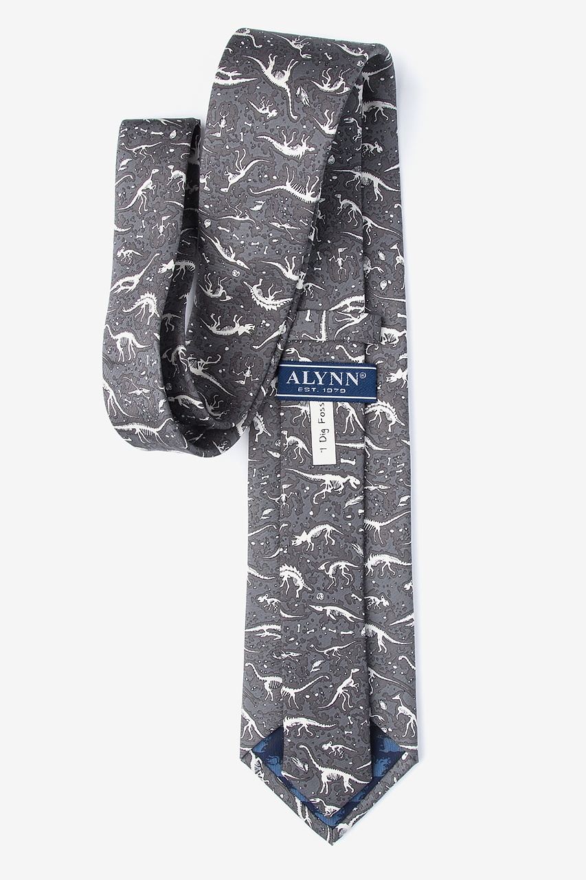 Gray Dig Fossils Tie | Alynn Dinosaur Tie | Ties.com