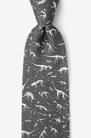 _Gray Dig Fossils Extra Long Tie_