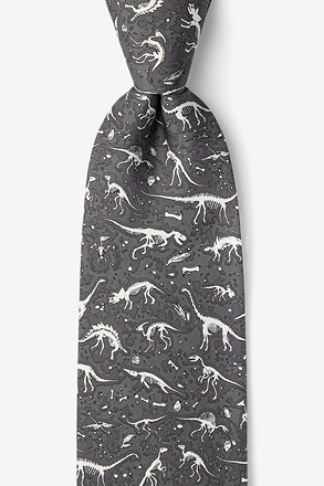 _I Dig Fossils Gray Tie_