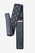 Polka Dot Gray Knit Skinny Tie Photo (1)