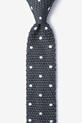 Polka Dot Gray Knit Skinny Tie Photo (0)