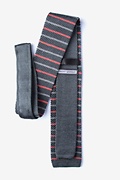 Swiss Stripe Gray Knit Tie Photo (1)