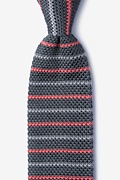 Swiss Stripe Gray Knit Tie Photo (0)