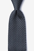 Textured Solid Gray Knit Tie Photo (0)