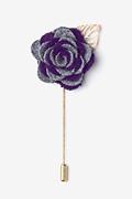 Two-toned Flower Gold Leaf Gray Lapel Pin Photo (0)
