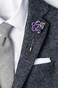 Two-toned Flower Gold Leaf Gray Lapel Pin Photo (1)