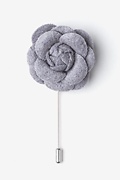 Gray Wool Felt Rose Lapel Pin Photo (0)