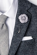 Gray Wool Felt Rose Lapel Pin Photo (1)