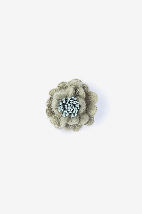 _Rustic Yarn Flower Green Lapel Pin_