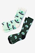 Alien Invasion Green His & Hers Socks Photo (0)