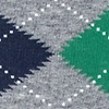 Green Carded Cotton Argyle Assassin Medium-Large Sock