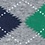 Green Carded Cotton Argyle Assassin Medium-Large Sock