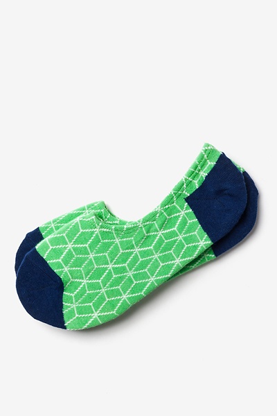 Green Carded Cotton Fontana No-Show Sock