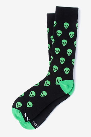 _I Want to Believe Green Medium-Large Sock_