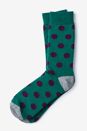 Pasadena Polka Dot Green Sock