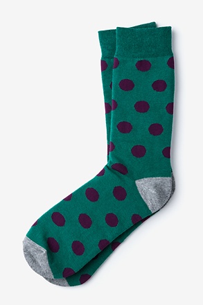 _Pasadena Polka Dot Green Sock_