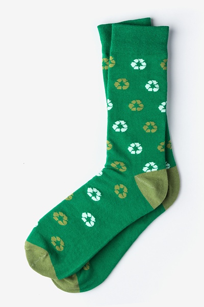 Green Carded Cotton Recycle Sock | Ties.com